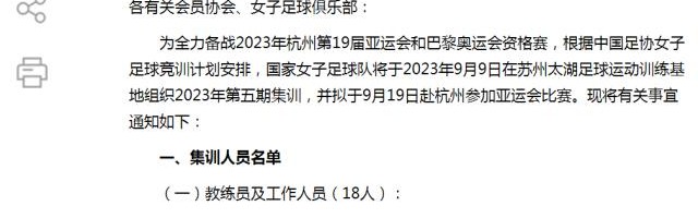 开云应用-中国女足备战亚运23人集训名单：王霜、王珊珊领衔